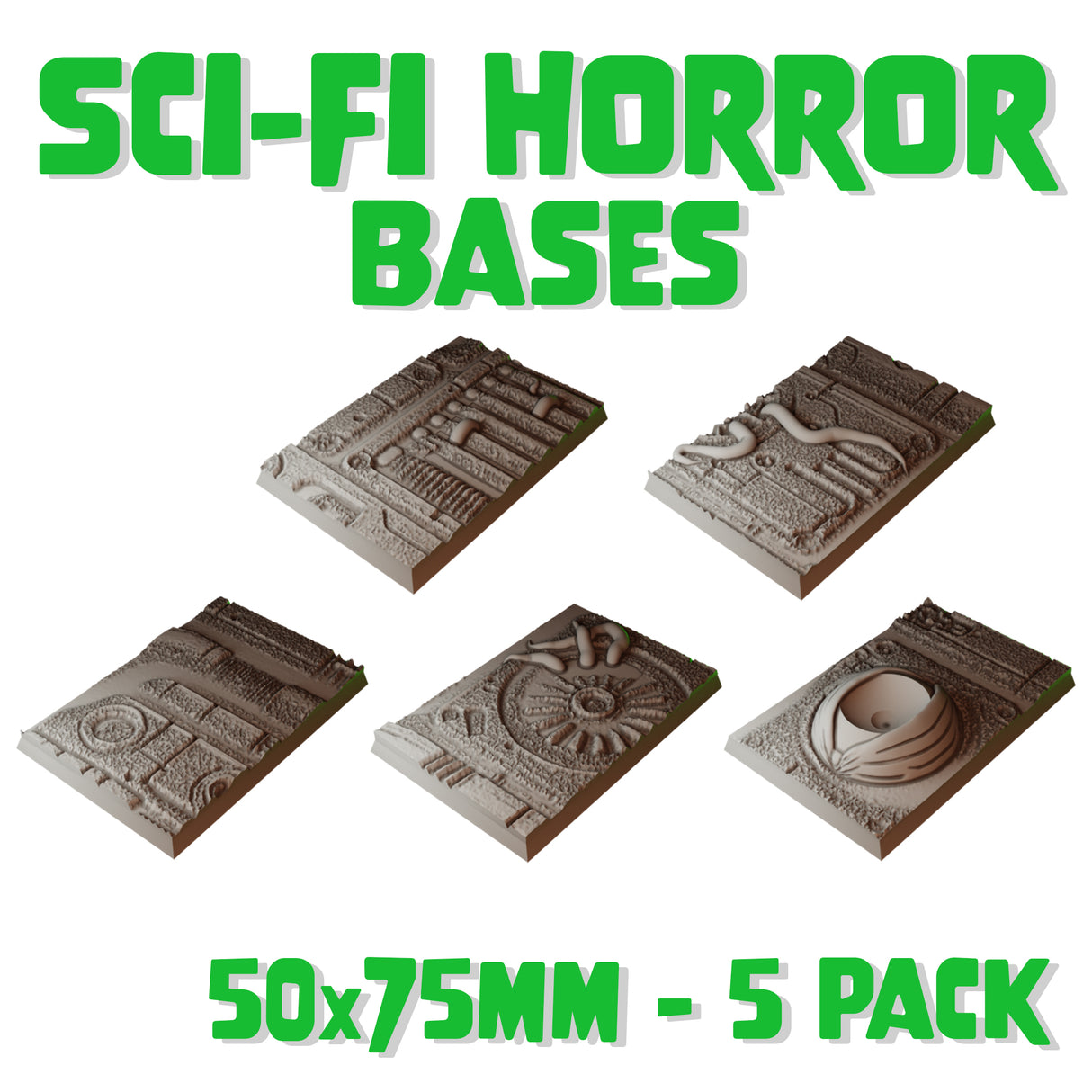 50x75mm Sci-fi Horror Square Bases (Set of 5)