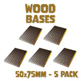 50x75mm Wood Square Bases (Set of 5)