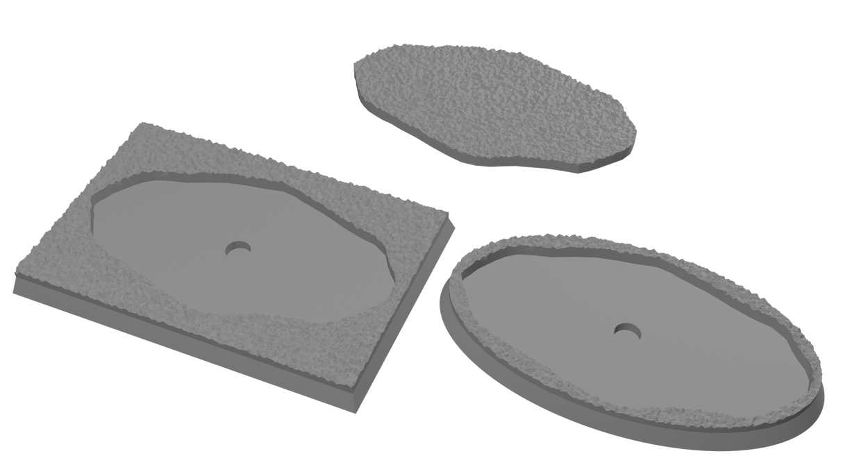 50x100mm Rectangle to 105x70mm Oval Desert - Rank and Flank Base Adapters