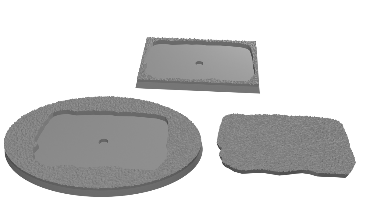 50x75mm Rectangle to 105x70mm Oval Desert - Rank and Flank Base Adapters