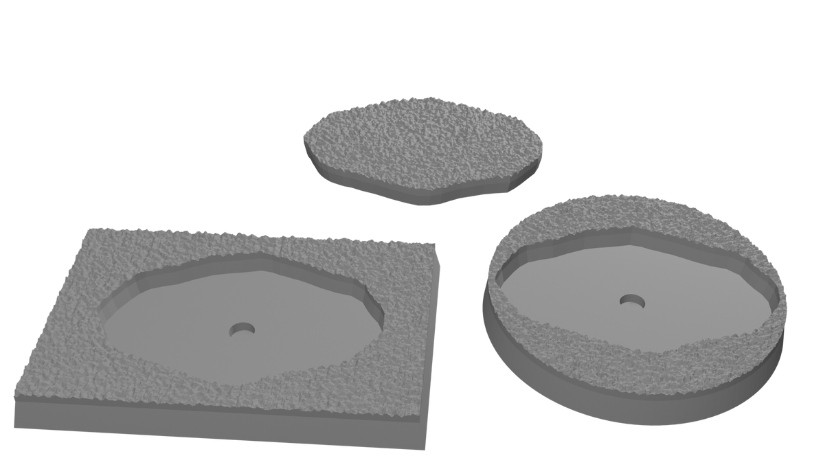 50x75mm Square to 60mm Round  Desert - Rank and Flank Base Adapters