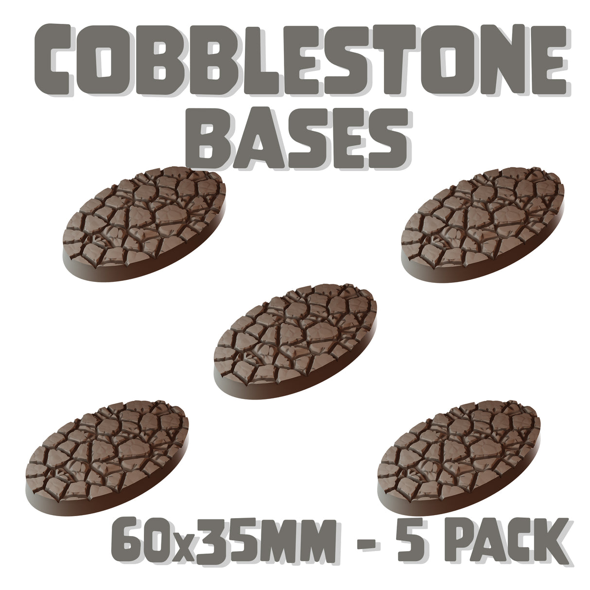 60x35mm Cobblestone Round Bases (Set of 5)