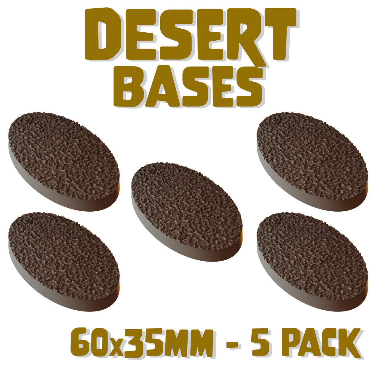 60x35mm Desert Round Bases (Set of 5)