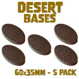 60x35mm Desert Round Bases (Set of 5)