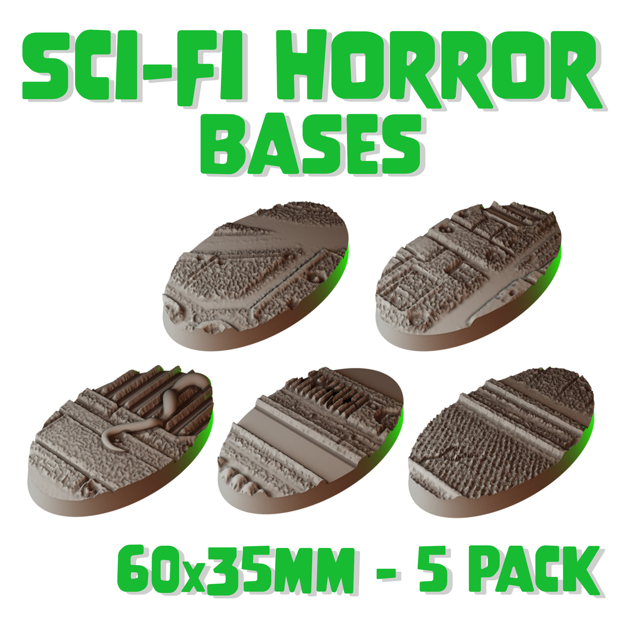 60x35mm Sci-fi Horror Round Bases (Set of 5)