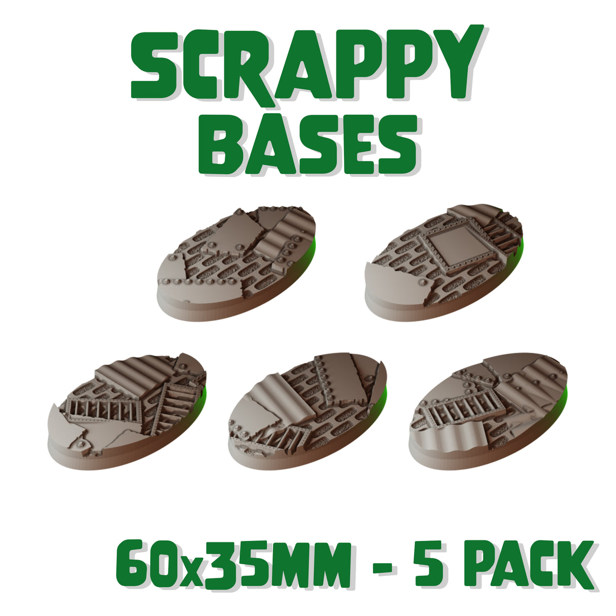 60x35mm Scrappy Round Bases (Set of 5)