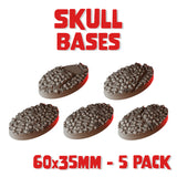 60x35mm Skull Round Bases (Set of 5)