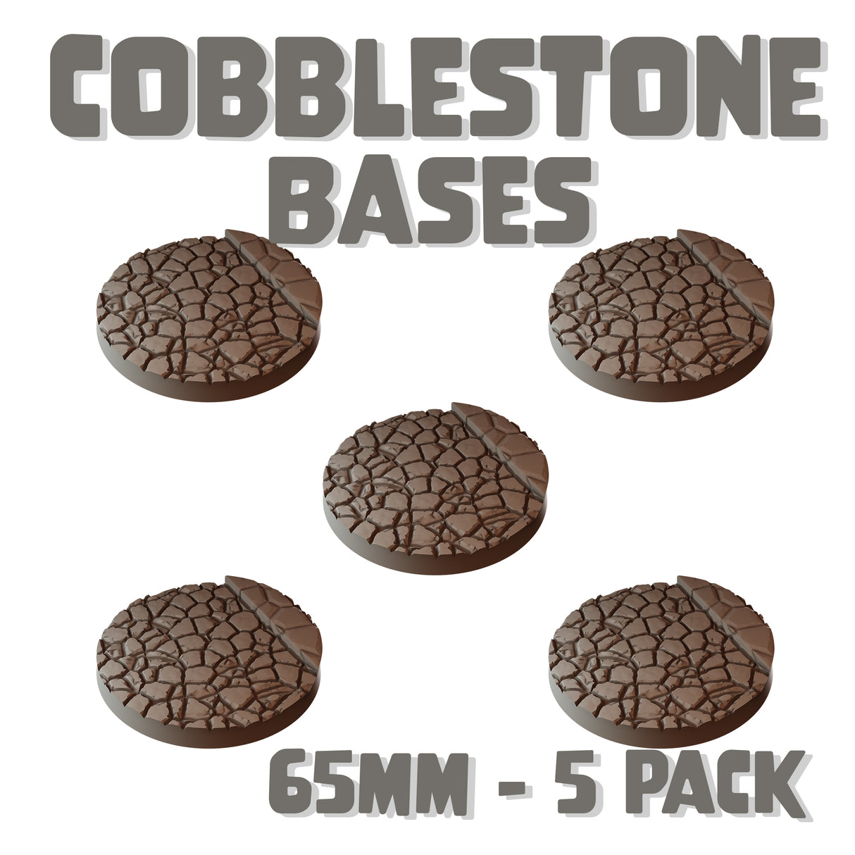 65mm Cobblestone Round Bases (Set of 5)