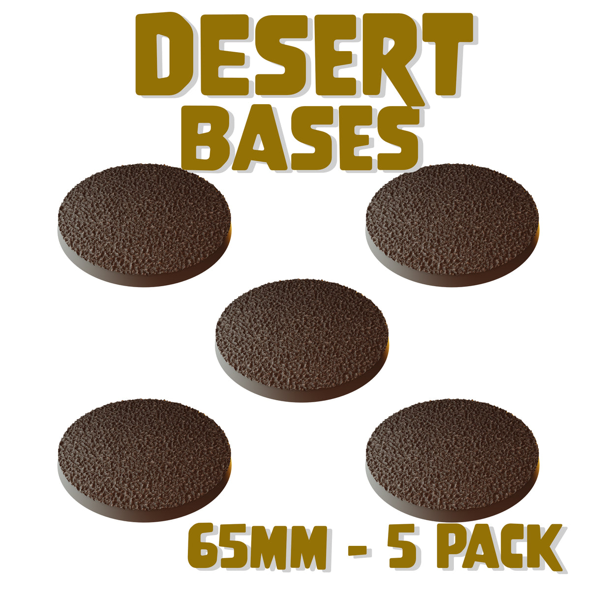 65mm Desert Round Bases (Set of 5)