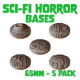 65mm Sci-fi Horror Round Bases (Set of 5)