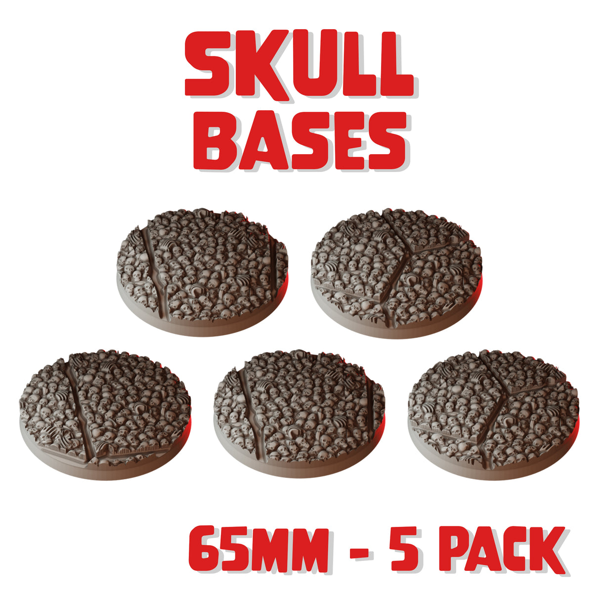 65mm Skull Round Bases (Set of 5)