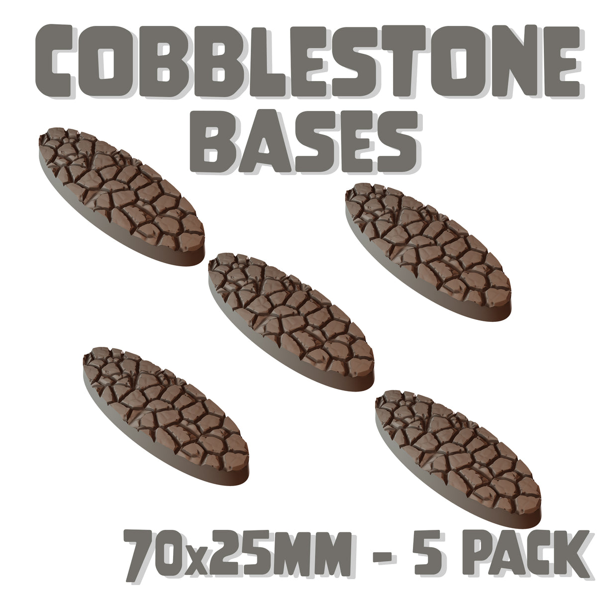 70x25mm Cobblestone Round Bases (Set of 5)