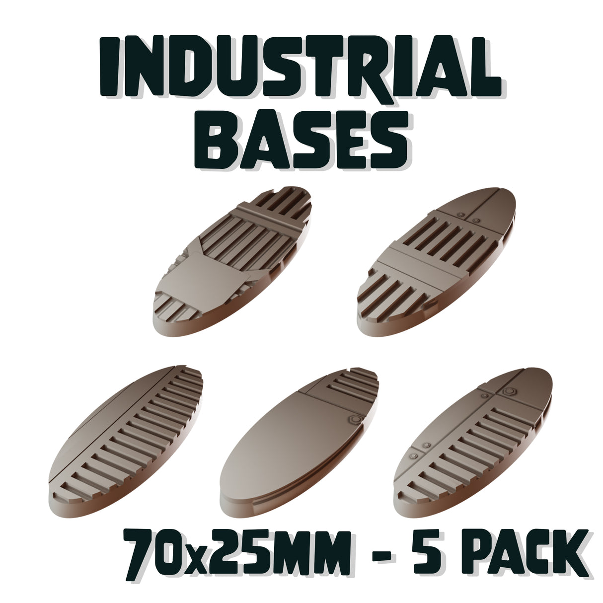 70x25mm Industrial Round Bases (Set of 5)