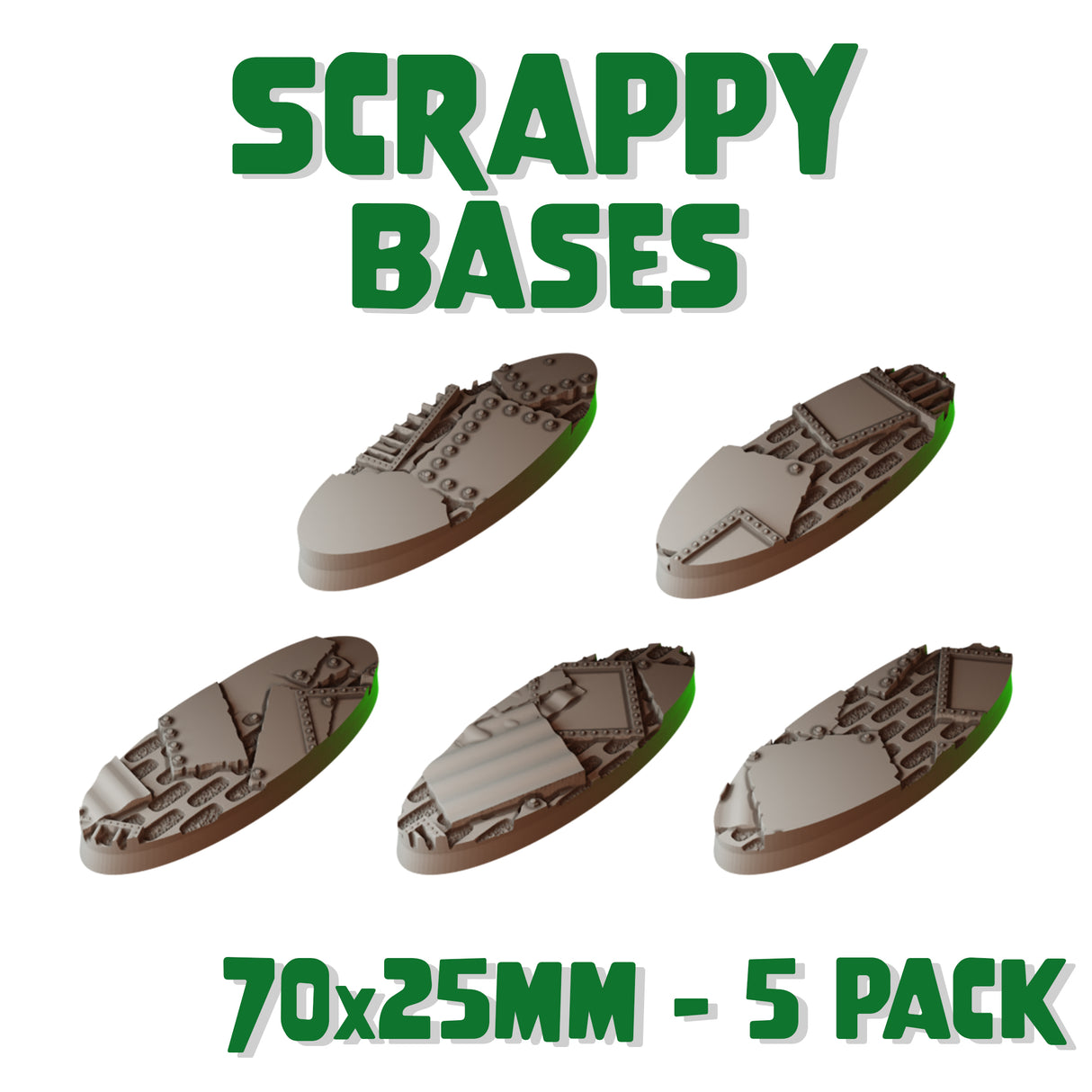 70x25mm Scrappy Round Bases (Set of 5)