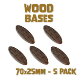 70x25mm Wood Round Bases (Set of 5)