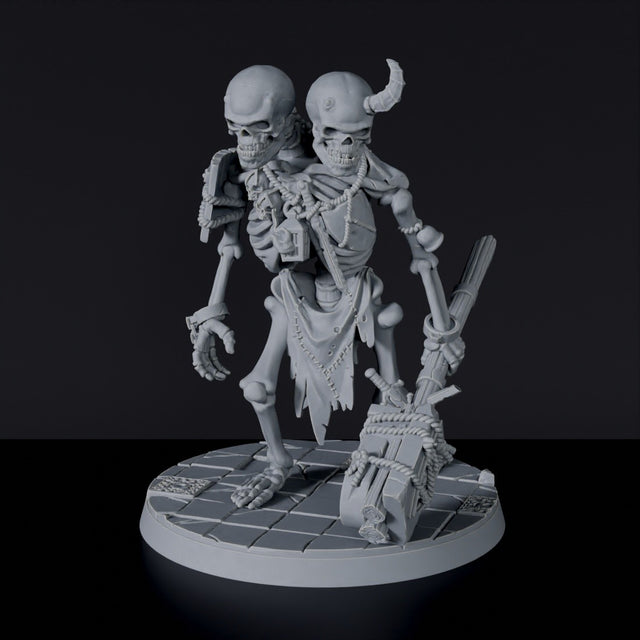 Fantasy miniatures of undead beast two heads skeleton Bellog with hammer - dedicated set to Undead Dominion army for Bloodfields