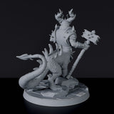 Fantasy miniature of dragonborn Dragoth Do-Rah with hammer and armor - dedicated set to army for Bloodfields tabletop RPG game