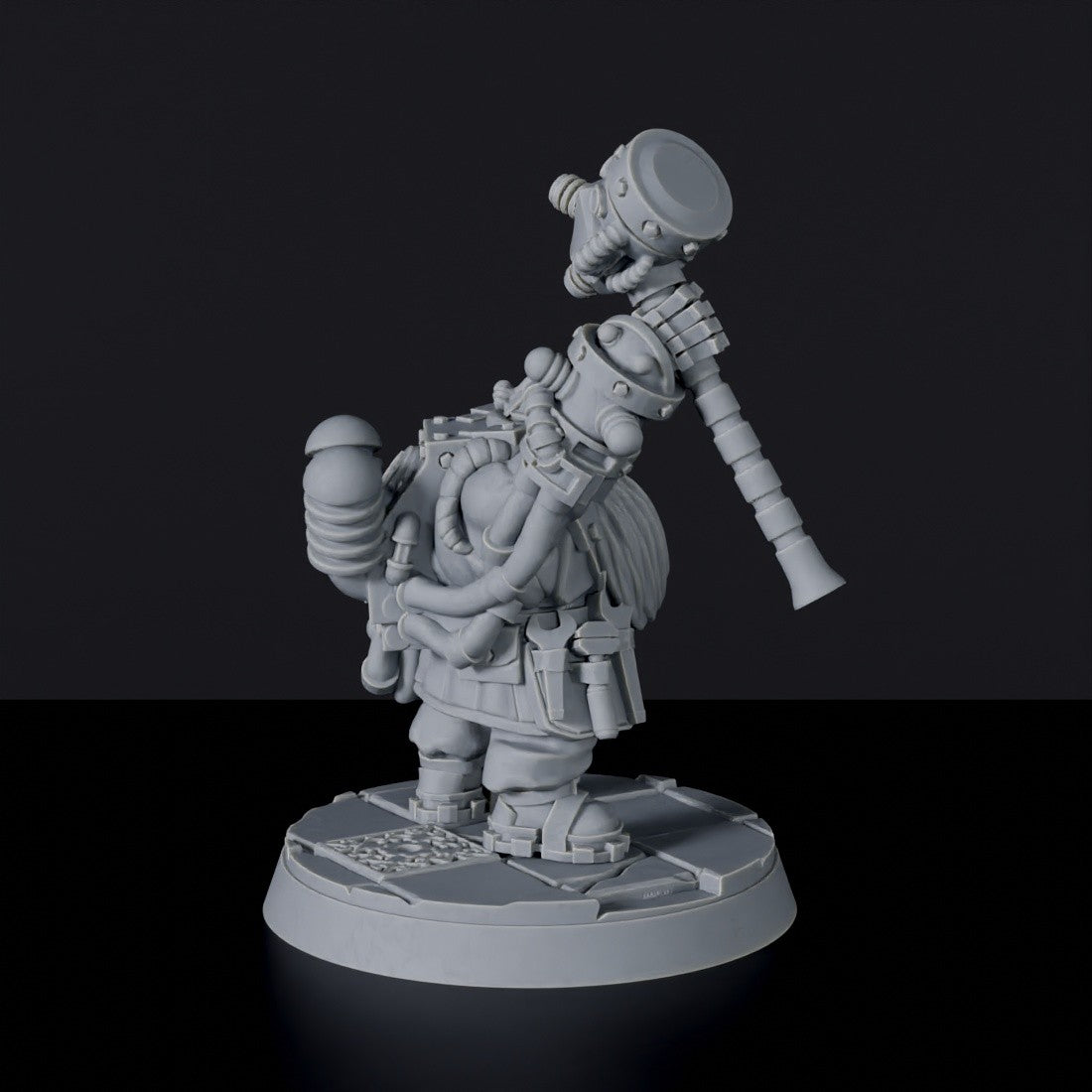 Dedicated set for Bloodfields Metalbeard Dwarfs army - fantasy miniature of dwarf warrior Lord Gemalin with hammer