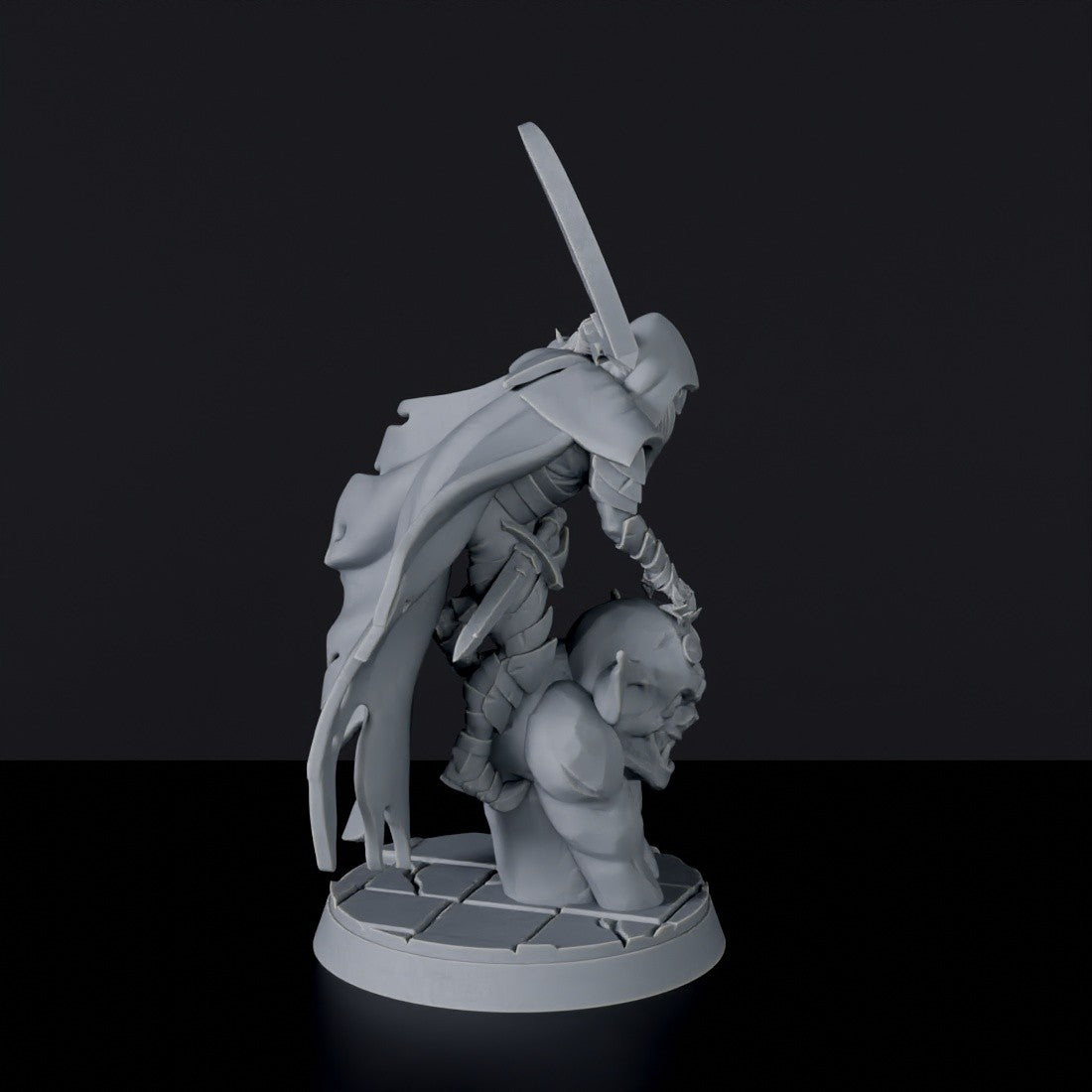 Miniature of Aren Gracht warrior with sword and scythe - dedicated set for Vampire Hunters RPG army