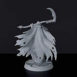 Fantasy miniature of Aren Gracht fighter with scythe and sword for Bloodfields tabletop RPG game