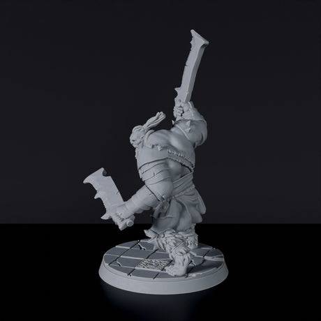 Miniature of Yaa Crashah orc fighter with swords - dedicated set for Bloodfields Blackland Orcs army