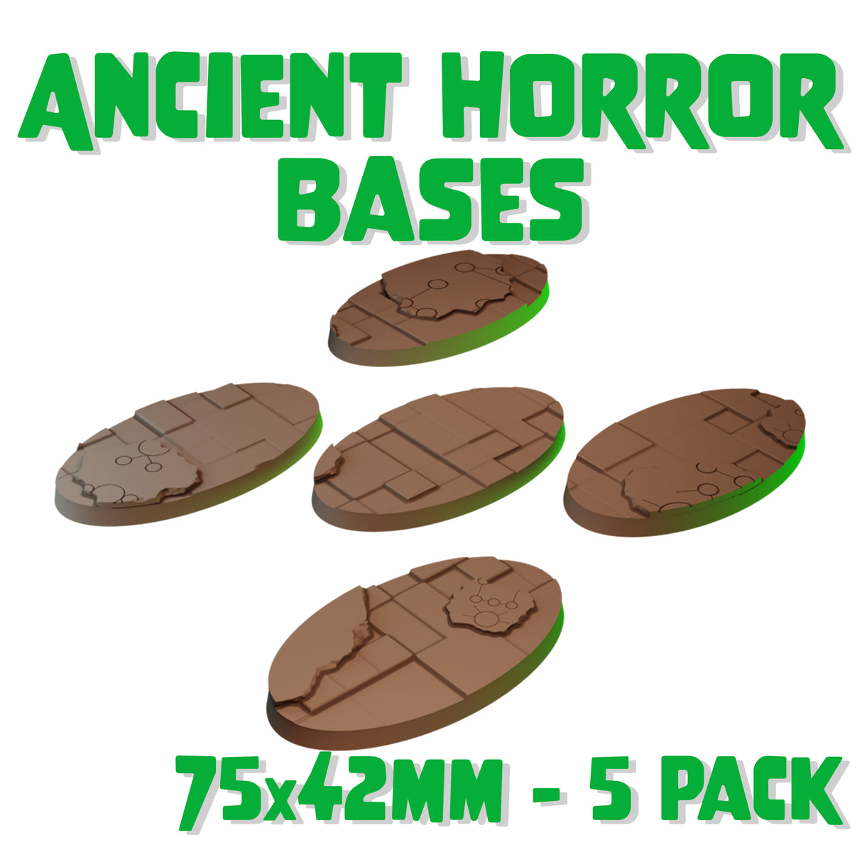 75x42mm Ancient Horror Round Bases (Set of 5)