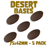 75x42mm Desert Round Bases (Set of 5)