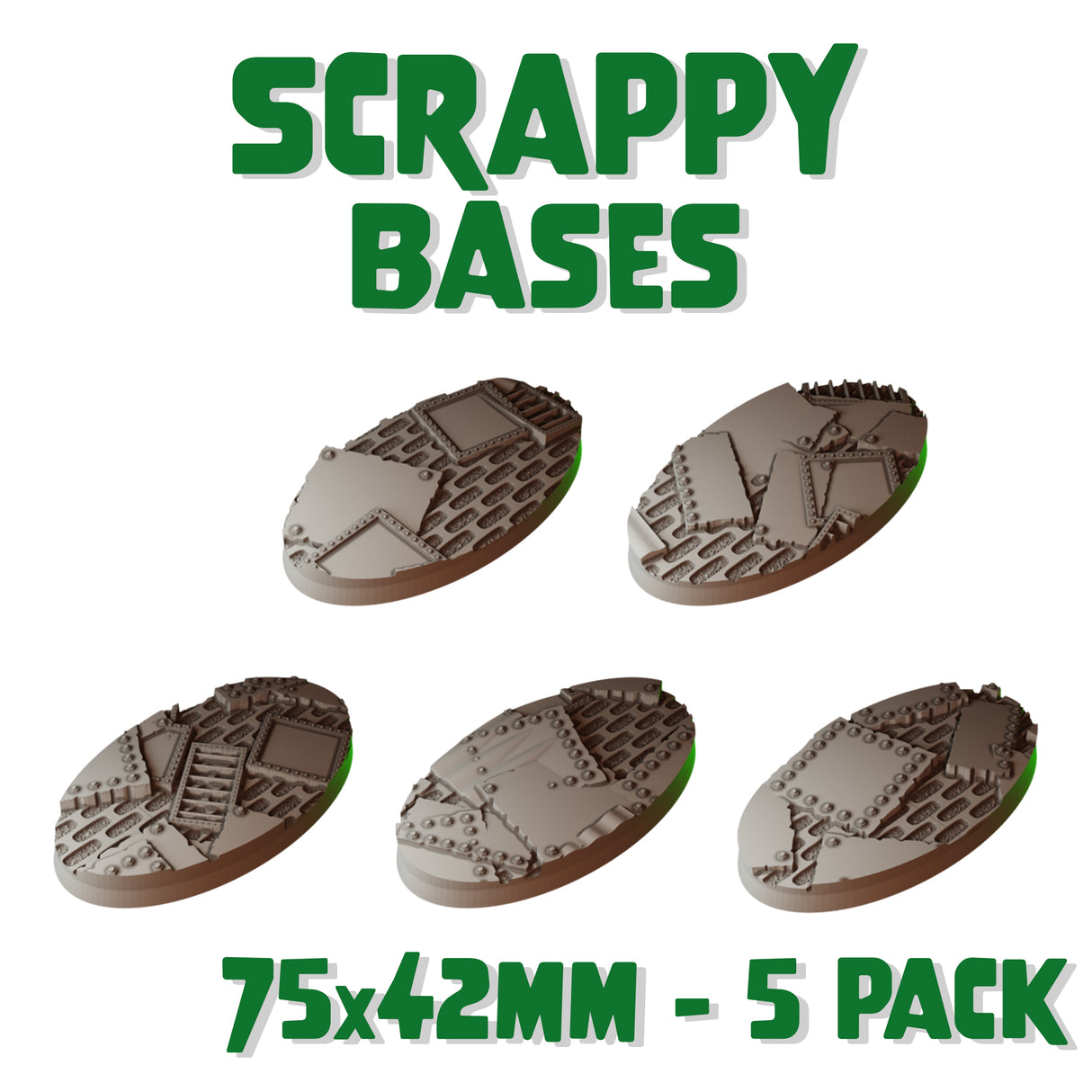 75x42mm Scrappy Round Bases (Set of 5)