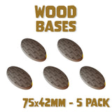 75x42mm Wood Round Bases (Set of 5)