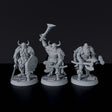 Fantasy miniatures of Bjorn, Erik & Olaf barbarians warriors with swords and axes for Roaming Barbarians army