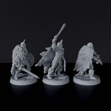 Miniature of Bjorn, Erik & Olaf barbarians warriors with sword and axe - dedicated set for Roaming Barbarians RPG army