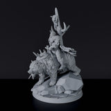 Miniature of Grizz the Hungry barbarian fighter with spear on bear - dedicated set for Bloodfields Roaming Barbarians army