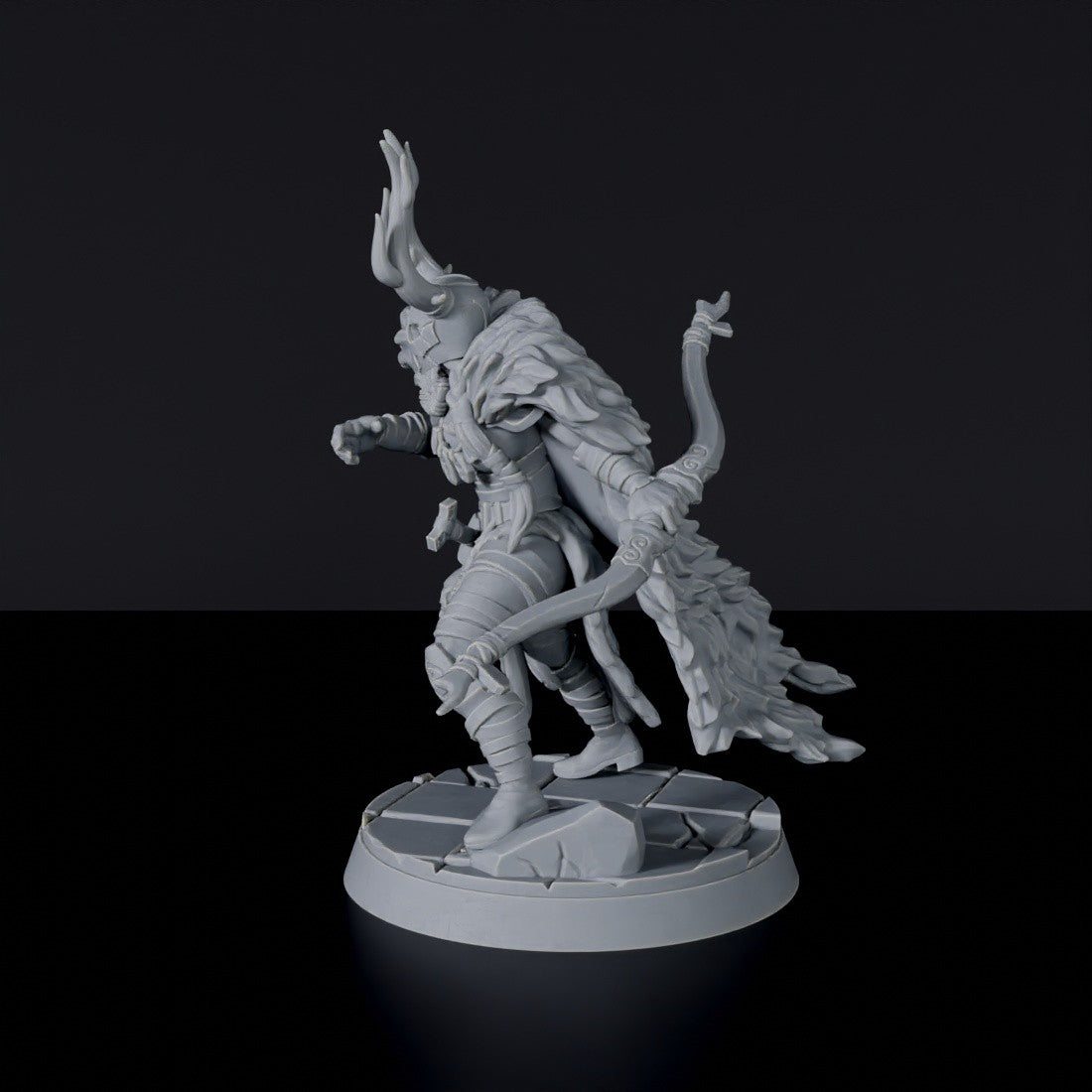 Miniature of Furiana barbarian female fighter with spear - dedicated set for Bloodfields Roaming Barbarians army