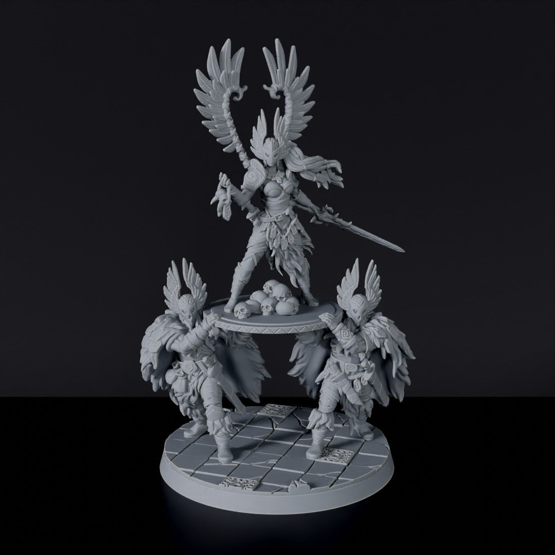 Fantasy miniatures of Vindicta Raid Queen barbarian queen warrior with sword for Roaming Barbarians army