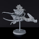 Miniature of amazon Skyhuani Windstopper warrior on flying beast - dedicated set for Jurassic Amazons RPG army