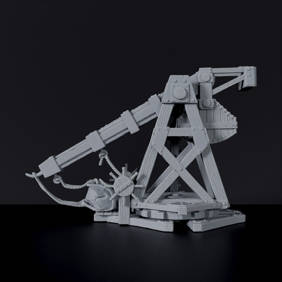 Fantasy miniature of knights warmachine Trebuchet - dedicated set to army for Bloodfields