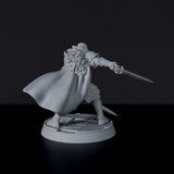 Fantasy miniature of knight fighter Reiner Schattenblade with armor and swords - dedicated set to army for Bloodfields