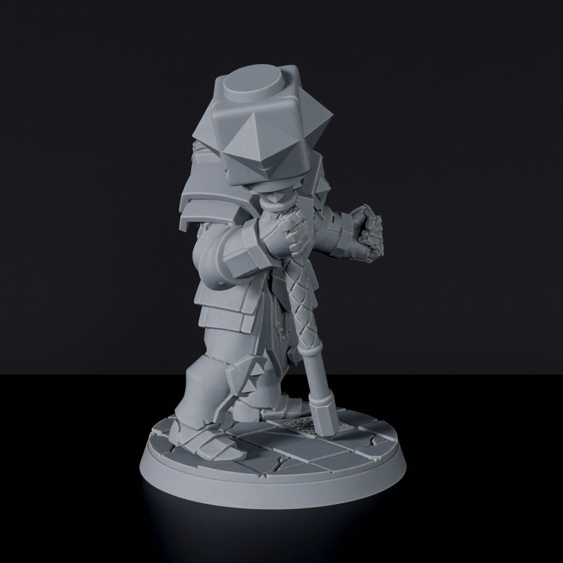 Dedicated set for Bloodfields Griffon Knights army - fantasy miniature of Kaiser von Bludfeld knight with hammer