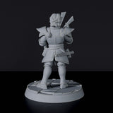 Fantasy miniature of knight bard Hyacinth de Obertone with armor and sword - dedicated set to army for Bloodfields