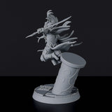 Fantasy miniature of elf male warrior Elesar Painsinger with spear for Bloodfields tabletop RPG game