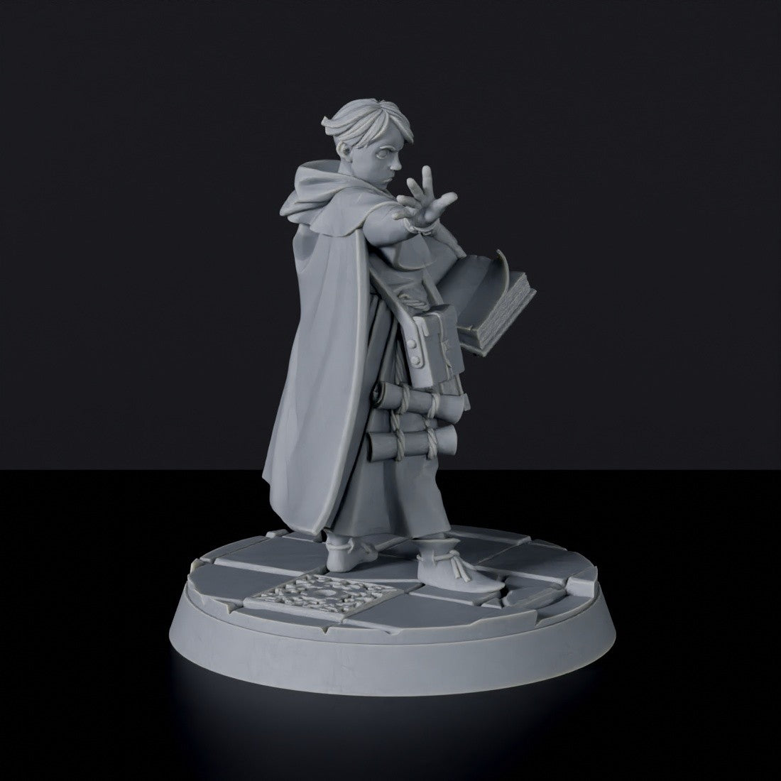 Dedicated set for Bloodfields Wildwood Brotherhood army - fantasy miniature of Girflet the Adept knight priest with tome