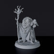 Fantasy miniatures of forest knight wizard Archmage Camelothar with cloak, staff and owl - Bloodfields tabletop RPG game