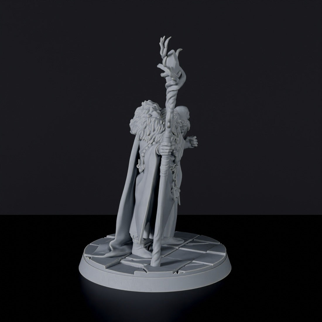 Dedicated set for Bloodfields Wildwood Brotherhood army - fantasy miniature of Archmage Camelothar forest sorcerer with staff