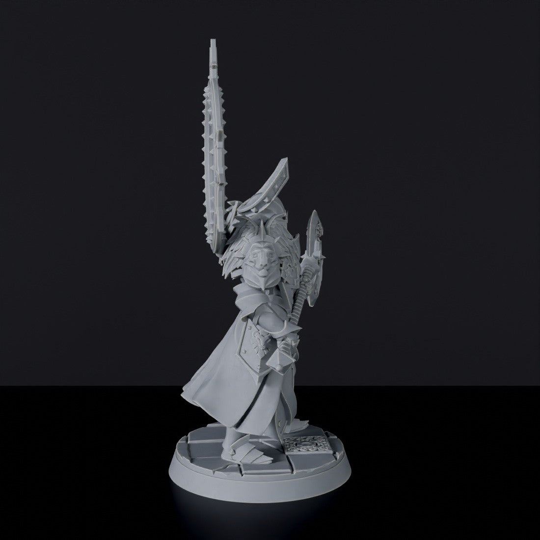 Dedicated set for Bloodfields Wildwood Brotherhood army - fantasy miniature of human male fighter Ezekiel with axe