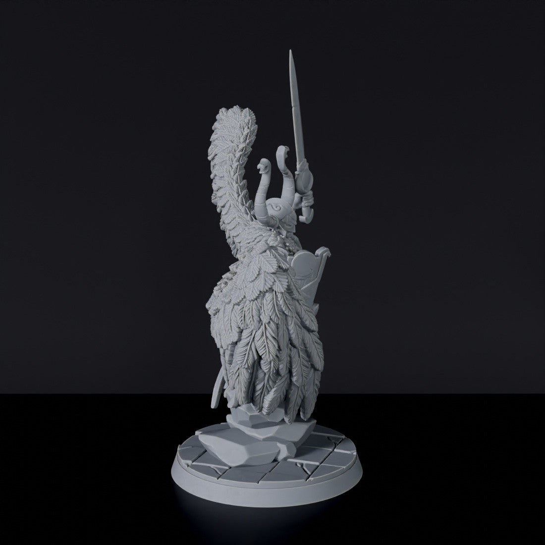 Dedicated set for Bloodfields Mercenaries army - fantasy miniature Valkyrie flying female warrior with sword and shield