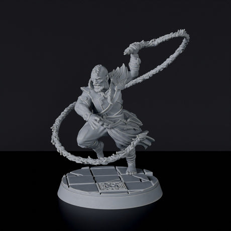 Fantasy miniatures of warrior with lasso Kim Kuchi - Bloodfields tabletop RPG game