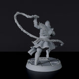 Fantasy miniature of warrior with lasso Kim Kuchi for Bloodfields tabletop RPG game