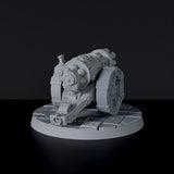 Fantasy miniature of warmachine Minigun for Bloodfields tabletop RPG game