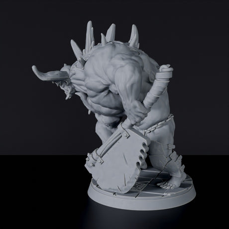 Miniature of big demon Garoth fighter with axe -  Demonic Kingdom dedicated set for Bloodfields tabletop wargame