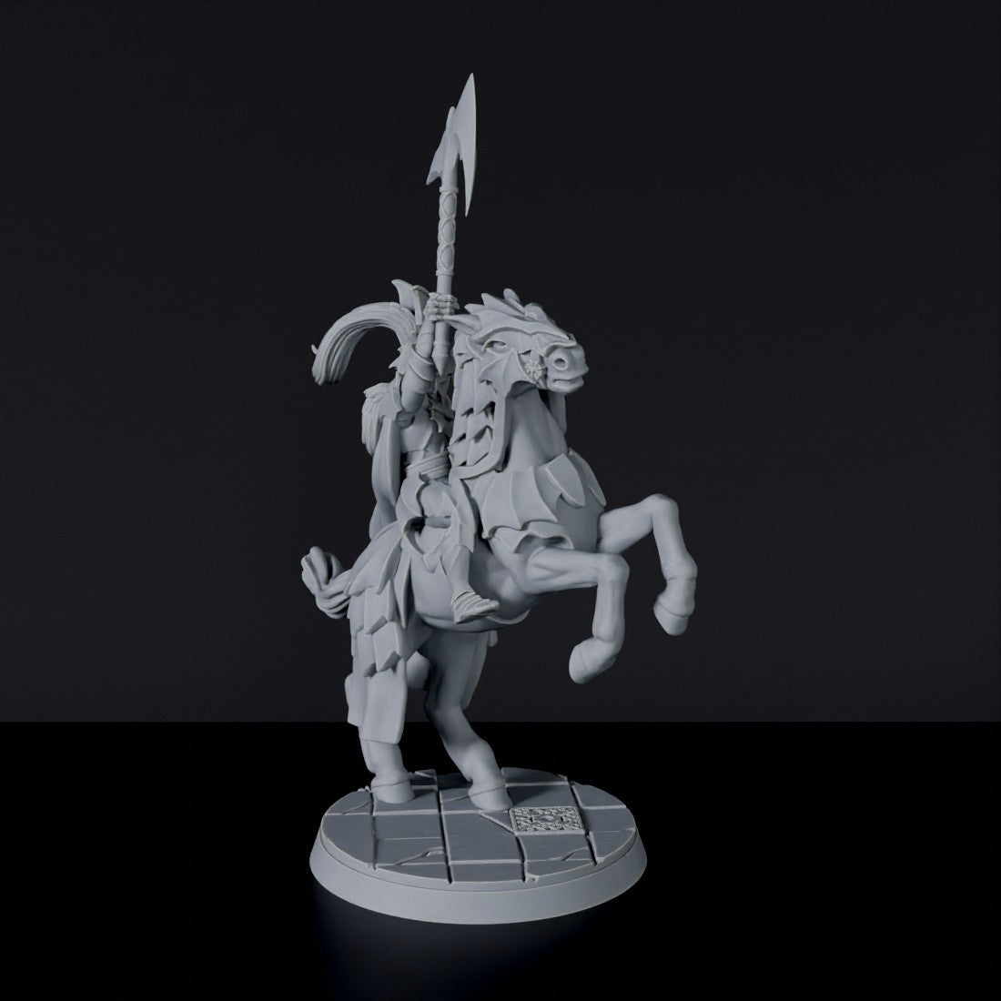 Dedicated set for Bloodfields Gravehaunt Vampires army - fantasy miniature of Marquis Immortale vampire with axe on horse